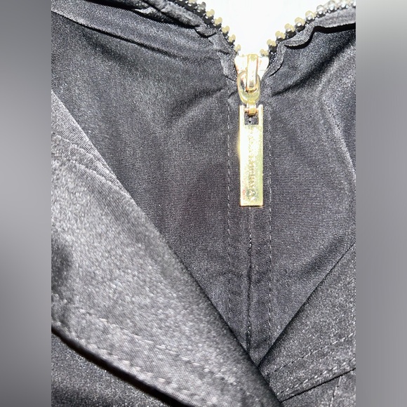 Dana Buchman lightweight black trench coat with hood - Picture 5 of 16